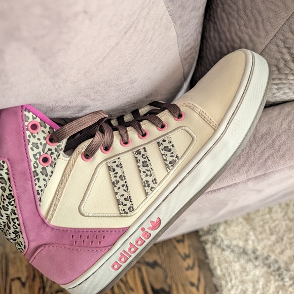 Adidas Originals Adi High Ext Womens Size 9 Shoes Sneakers Vivid Pink/Cream - Picture 4 of 6